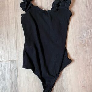 Black Sleeveless Bodysuit